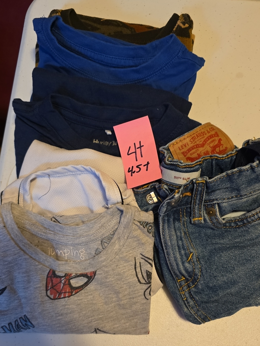 Levi's Blue & Navy Kids Tees with Gray Printed Shirt and Denim Jeans